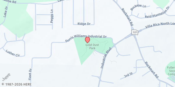 Map showing Villa Rica Senior Center at 646 Industrial Blvd., Villa Rica, GA