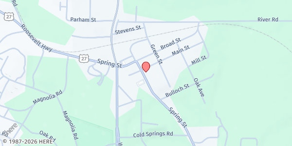Map showing First Baptist Church Warm Springs at 5700 Spring St., Warm Springs, GA