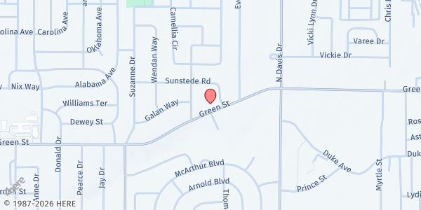 Map showing Adams-Smith Tabernacle AME Church at 304 Green Street, Warner Robins, GA