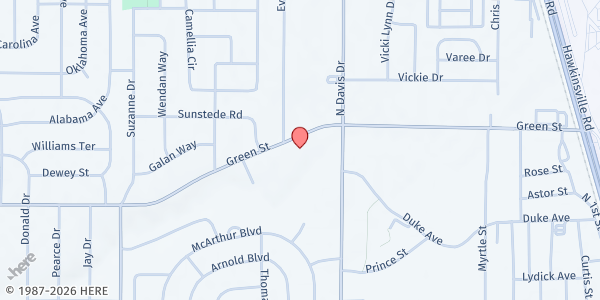 Map showing At Your Side Yoke Breaking Ministries at 117 Green St., Warner Robins, GA