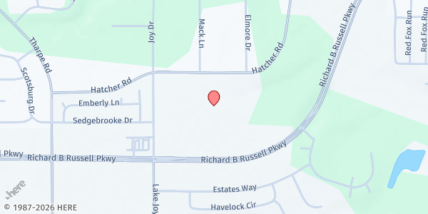 Map showing Central Baptist Church at 1120 Lake Joy Rd., Warner Robins, GA