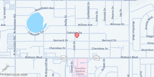 Map showing Reach Nazarene Church at 300 Lois Dr., Warner Robins, GA