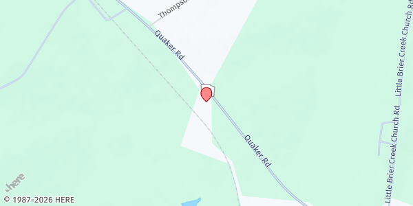 Map showing Stamp Branch Baptist Church at 6588 Quaker Rd., Warrenton, GA