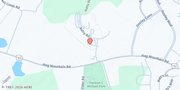 Map showing Oconee County Senior Center at 3500 Hog Mountain Rd., Watkinsville, GA
