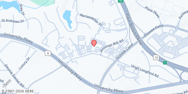 Map showing Piedmont Oconee Health Campus at 1305 Jennings Mill Rd, Watkinsville, GA