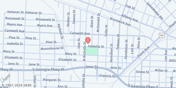 Map showing Waycross Maranatha SDA Church at 500 N. Nicholls St., Waycross, GA