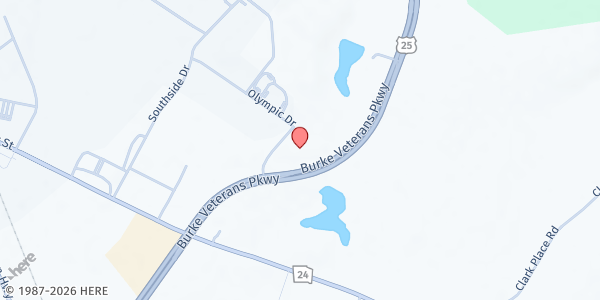 Map showing Burke County Family YMCA at 50 Olympic Dr., Waynesboro, GA