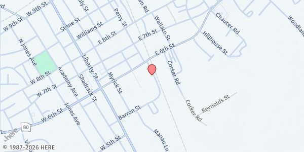 Map showing Haven Munnerlyn United Methodist Church at 549 Barron St., Waynesboro, GA