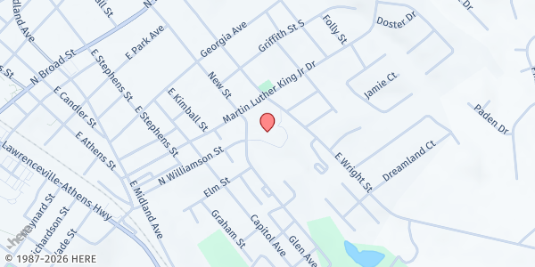 Map showing Barrow County Family Connection - Winder at 163 M.L.K. Jr Dr, Winder, GA