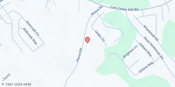 Map showing Church at Pierce Rd. at 231 Pierce Rd., Winder, GA
