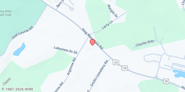 Map showing River Hills Church at 416 Argonne Rd., Winder, GA