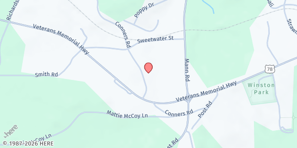 Map showing West Georgia Missions Inc at 7822 Conners Rd, Winston, GA