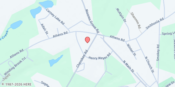 Map showing Daycare Facility at 260 Cherokee Rd, Winterville, GA