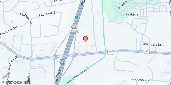 Map showing Jubilee Church - Restore Food Pantry at 9425 Hwy. 92 #106, Woodstock, GA