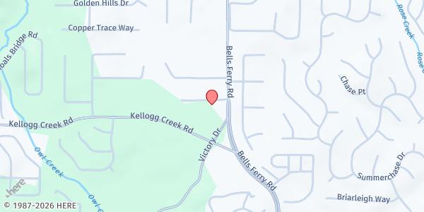 Map showing Papa's Pantry - Woodstock at 6551 Commerce Pkwy., Woodstock, GA