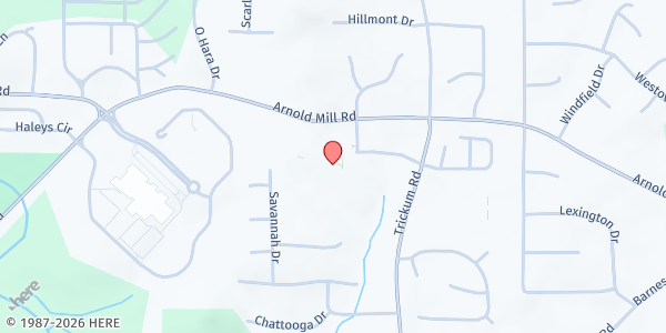 Map showing St. Michael the Archangel Roman Catholic Church at 490 Arnold Mill Rd., Woodstock, GA