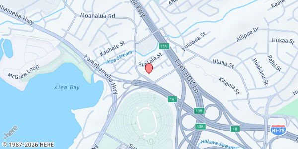 Map showing St. Elizabeth Catholic Church at 99-312 Moanalua Rd., Aiea, HI