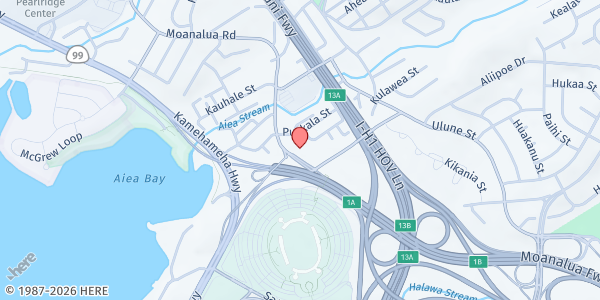 Map showing St. Elizabeth Catholic Church at 99-312 Moanalua Rd., Aiea, HI