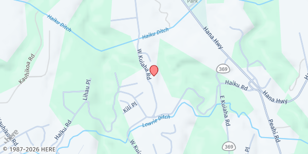 Map showing Youth With A Mission - Haiku at 375 W Kuiaha Rd, Haiku, HI