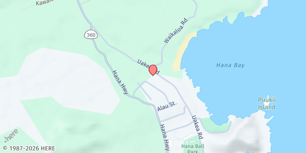 Map showing Hāna LDS Church at 4836 Uakea Rd, Hāna, HI