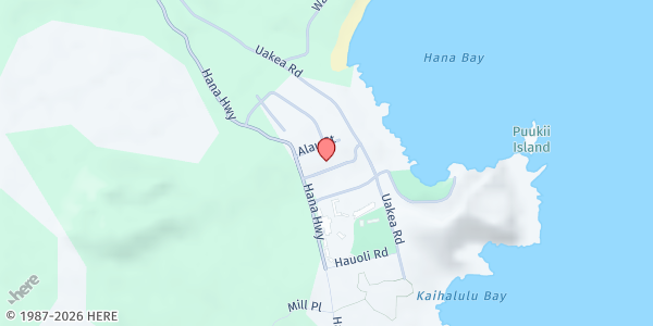 Map showing Ohana Makamae at 39 Keanini Street, Hāna, HI
