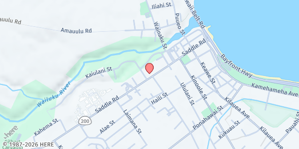 Map showing Hilo United Methodist Church at 374 Waianuenue Ave, Hilo, HI