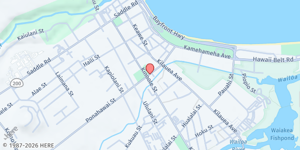 Map showing Salvation Army - Downtown Hilo at 219 Ponahawai St, Hilo, HI