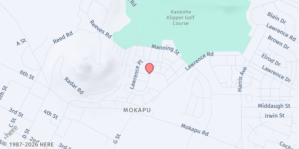 Map showing Armed Services YMCA - Marine Corps Base Hawaii Distribution Center at 455 Bingham Way, Honolulu, HI