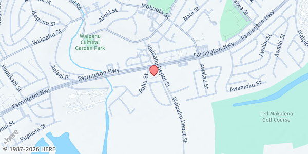 Map showing Brethren of Christ International - Waipahu at 94-133 Pahu St., Honolulu, HI