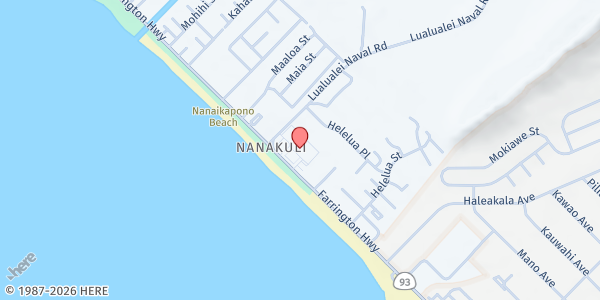 Map showing City of Joy Assembly of God (Walk Up) at 87-2070 Farrington Hwy., Honolulu, HI