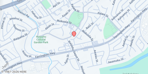 Map showing City of Refuge Church Distribution Center at 94-897 Waipahu St., Honolulu, HI