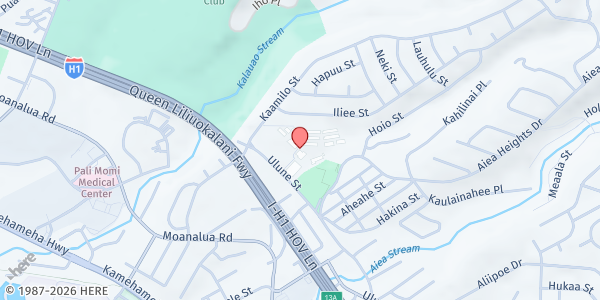 Map showing Community People Ministries @ Aiea High School at 98-1276 Ulune St., Honolulu, HI