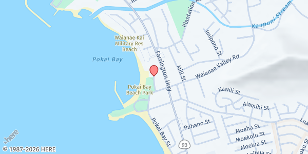 Map showing Community People Ministries @ Pokai Bay Beach Park at 960 Bayview St. #85, Honolulu, HI
