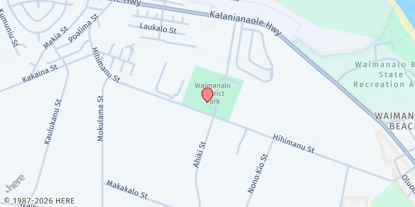 Map showing Dynamic Compassion In Action @ Waimanalo District Park at 41-415 Hihimanu St., Honolulu, HI