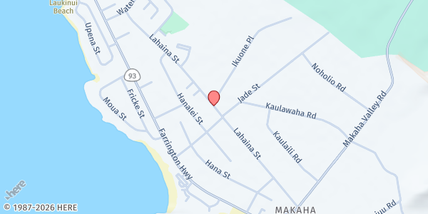 Map showing ʻElepaio Social Services - Makaha at 87-766 Lahaina St., Honolulu, HI