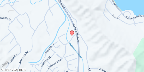 Map showing First Assembly of God Windward - Distribution Site at 47-323 Ahuimanu Rd., Honolulu, HI