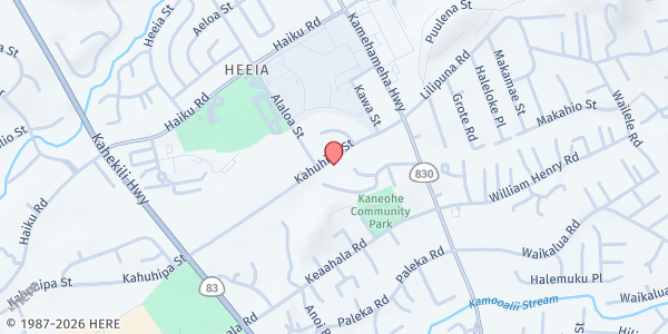 Map showing Giving Hope Hawaii - Kaneohe Distribution Center at 46-158 Kahuhipa St., Honolulu, HI