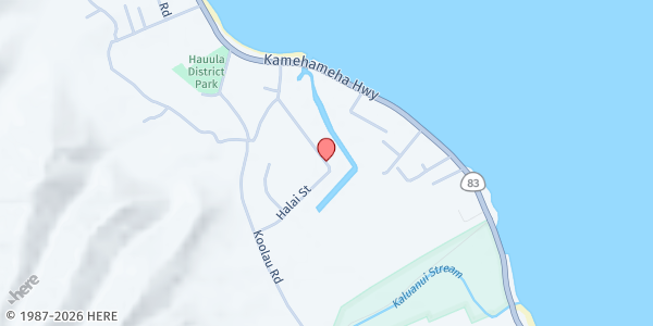 Map showing Ho 'Ala 'Aina Kupono (Drive Thru) at 52-260 Kahana Valley Rd., Honolulu, HI