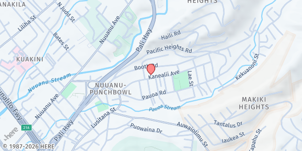 Map showing Honolulu Fil-am S.D.A Church at 2232 Kanealii Ave., Honolulu, HI