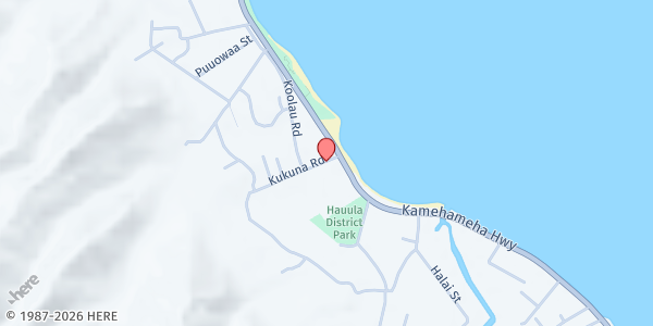 Map showing Hui O Hau'ula at 54-010 Kukuna Rd., Honolulu, HI