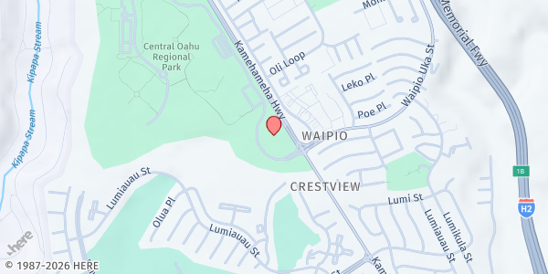 Map showing Inspire Church @ Patsy T Mink Central Oahu Regional Park at 94-801 Kamehameha Hwy., Honolulu, HI