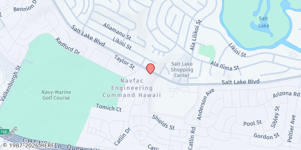 Map showing Island Family Christian Church at 3375 Salt Lake Blvd., Honolulu, HI