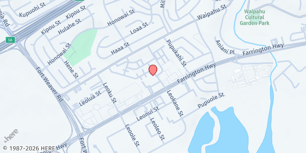 Map showing Lighthouse Outreach Center (Walk Up) at 94-230 Leokane St., Honolulu, HI