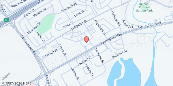 Map showing Lighthouse Outreach Center (Walk Up) at 94-230 Leokane St., Honolulu, HI
