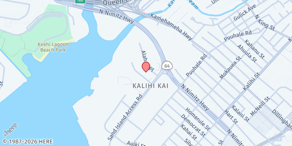 Map showing New Hope International Ministries @ Pacific Rim Christian University at 2223 Hoonee Pl., Honolulu, HI