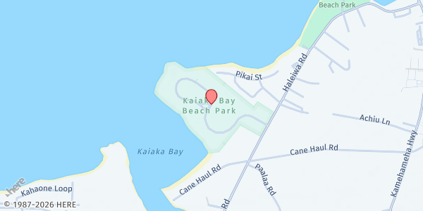 Map showing Once A Month Church @ Kaiaka Bay Beach Park at 66-449 Haleiwa Rd., Honolulu, HI
