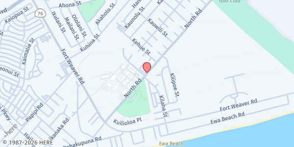 Map showing Our Lady of Perpetual Help - Ewa Beach Distribution Site at 91-1004 North Rd., Honolulu, HI