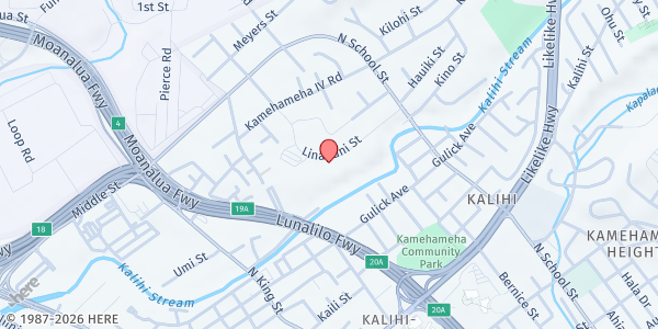 Map showing PACT KPT Family Center (Walk Up) at 1485 Linapuni St., Suite 103, Honolulu, HI