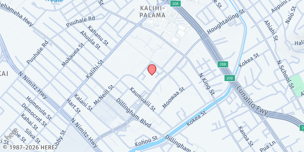 Map showing Palama Settlement @ Kaahumanu Homes (Walk Up) at 760 McNeill St., Building 16, Honolulu, HI
