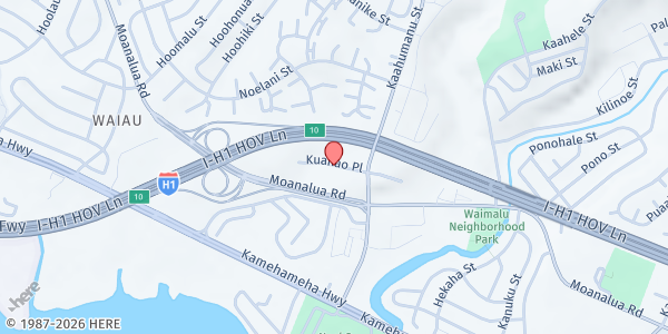 Map showing Pearlside Church at 98-751 Kuahao Pl., Honolulu, HI